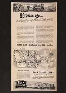 Rock Island Lines 1954 anuncio ferroviario Iowa cohete flete impresión de colección AD - Imagen 1 de 3