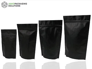 BOLSA DE PIE DE ALUMINIO NEGRO MATE con SELLO TÉRMICO Y SELLO DE AGARRE - Imagen 1 de 10