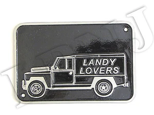 LAND ROVER HOUSE PLACA DE NOMBRE LANDY LOVERS INSIGNIA ORIGINAL ALUMINIO FUNDIDO NEGRO - Imagen 1 de 5