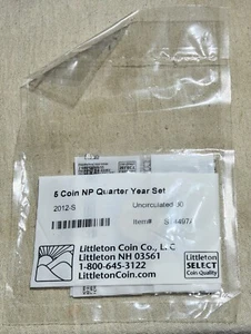 NEW & SEALED 2012-S 5 COIN NATIONAL PARK QUARTER YEAR SET FROM LITTLETON COIN CO - Picture 1 of 6