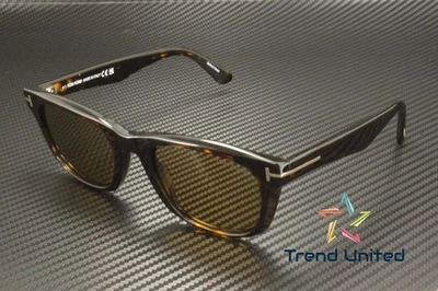 Óculos de sol masculino Tom Ford FT1076 52E plástico marrom escuro Havana 54 mm - Imagem 1 de 4