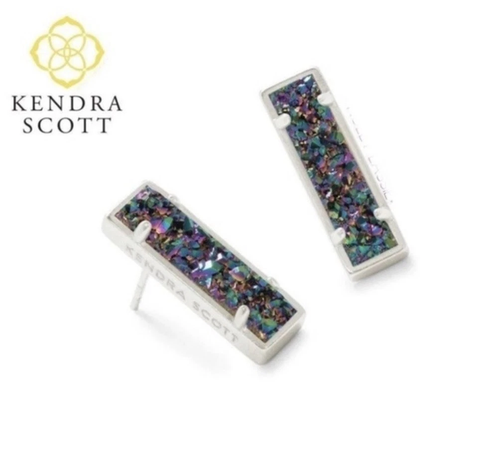 Серьги-гвоздики Kendra Scott Lady Bar разноцветные Drusy НОВЫЕ - Изображение 1 из 3