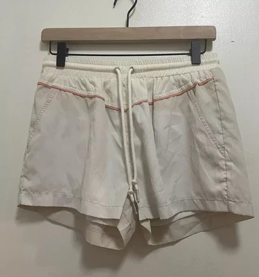 Pantalones Cortos Volcom Tonos De Crema Cintura Elástica Bolsillos con Cordón Ropa Activa Talla S Foto 1 de 4
