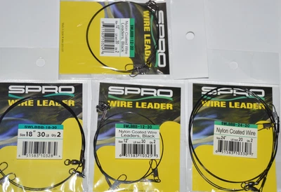4 packs spro premium nylon coated wire leader ball bearing swivel assortment - Image 1 of 3