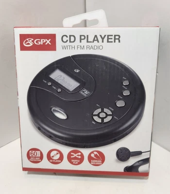 Reproductor de CD portátil GPX con radio FM y 60 segundos anti saltos PC332B Foto 1 de 4