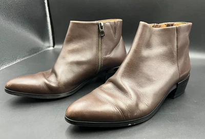 Botas de tornozelo femininas COACH Montana couro marrom clássico biqueira pontiaguda tamanho 8B - Imagem 1 de 4