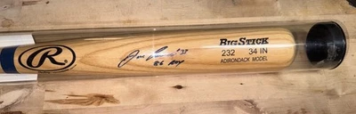 JOSE CANSECO SIGNED RAWLINGS BLONDE BAT INSCRIBED ‘33 & "86 ROY" WITH JSA COA - Image 1 of 4