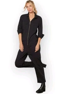 Pistola Revolve Olivia Womens Black Relaxed Jumpsuit Coveralls Flight Suit EUC - Picture 1 of 20