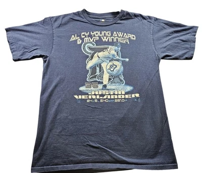 Detroit Tigers Shirt Mens Large MLB Baseball Justin Verlander Cy Young MVP Tee - Image 1 of 4