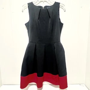 Closet London Luck Be A Lady schwarz rot Colorblock Damen Fit Flare Kleid Gr. 12 - Bild 1 von 6