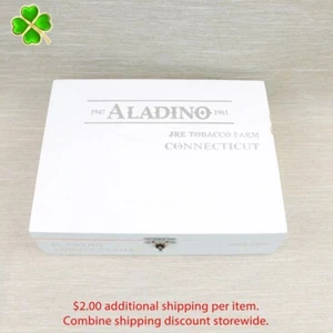 Caja de cigarros de madera vacía Aladino Connecticut Queens 7,5" x 5,75" x 2" - Imagen 1 de 12