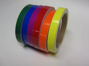 Colored Vinyl Plastic Tape, any 6 rolls of 1/4" x 25 ft,  Solid Color Gloss - Picture 1 of 3