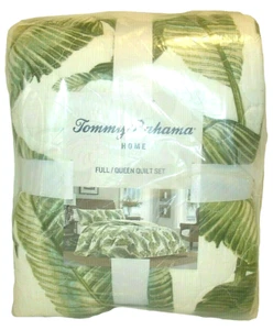 Tommy Bahama Fiesta Palms Juego de 3 edredón y farsa Queen algodón hoja tropical verde - Imagen 1 de 16