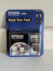 Paquete doble de cartuchos de tinta negra Epson 200 T200120-D2 NUEVOS SELLADOS Expiración - 12/20 - Imagen 1 de 7