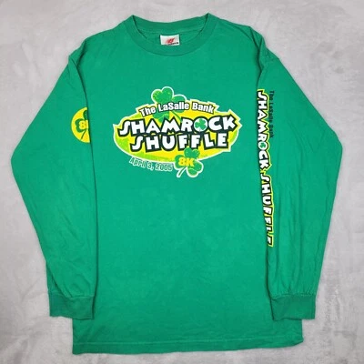 Camisa New Balance Hombres Mediana De Colección Maratón Chicago Trébol Shuffle Crew Y2K Foto 1 de 4