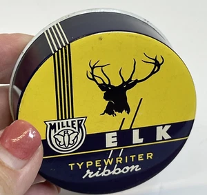 Vintage ELK Miller Typewriter Ribbon Tin & NEW Ribbon IBM Electromatic M109 Tuft - Picture 1 of 10