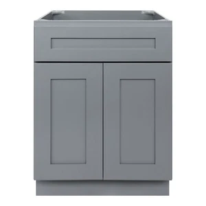 Gabinete base fregadero de tocador de baño 24" gris colonial de LessCare - Imagen 1 de 2