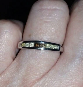 #3 Gorgeous ~ 100% Genuine 1/3ct Multi-Colour Diamond Sterling Silver Ring L/M - Picture 1 of 9