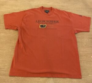 Vintage Y2K  Classic Orange Abercrombie & Fitch T -shirt Size XL