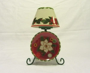 REGALOS AVON NAVIDAD POINSETTA LUZ DE TÉ CANDELABRO CON PLATO PEQUEÑO A JUEGO - Imagen 1 de 5