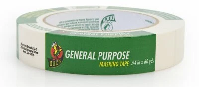 Маскировочная лента общего назначения Duck Brand 394693 0,94 дюйма x 60 ярдов бежевая одинарный рулон - Изображение 1 из 4