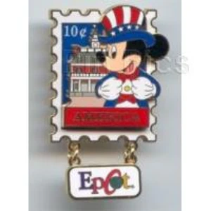 Disney Pin: EPCOT Stamp Pin Series #6 - America (Mickey) LE 3500 - Picture 1 of 1