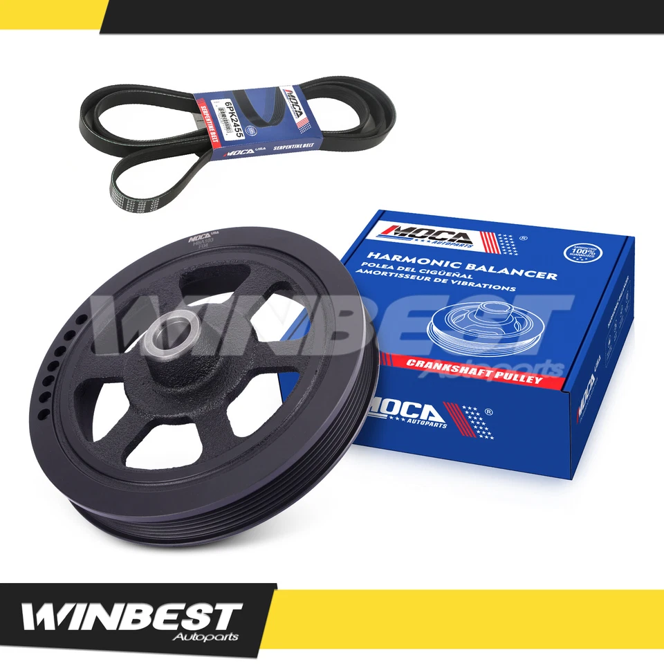 Cinturón serpentino equilibrador armónico para Chrysler Dodge Caravan Plymouth Voyager V6 Foto 1 de 4