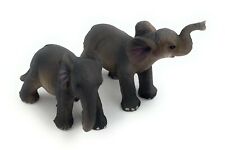 Poliresina Figura Elefante Duplice Animale con Proboscide Africa Decorativa Di
