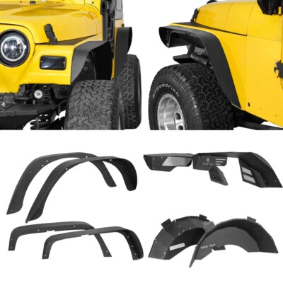 Guardabarros interior delantero trasero revestimiento blindado protector apto para Jeep Wrangler TJ 1997-2006 Foto 1 de 4
