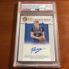 2016-17 Excalibur Kristaps Porzingis Manuscripts Auto 129/149 Knicks PSA 10 POP3