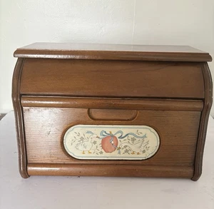 VTG Rare Marmalade Geese Apple Wooden Bread Box International China Country - Picture 1 of 9