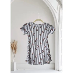 Girl's Squeeze Dress /White Stripes Unicorns , Size 6 - Picture 1 of 5
