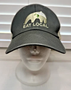 PATAGONIA EAT LOCAL GRAY MESH TRUCKER ADJUSTABLE SNAPBACK BASEBALL HAT - Picture 1 of 9