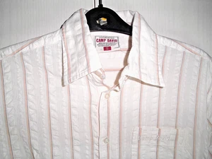 K005 Camp David Sporthemd  weiß mit Streifen  Gr. S, KA - Bild 1 von 3