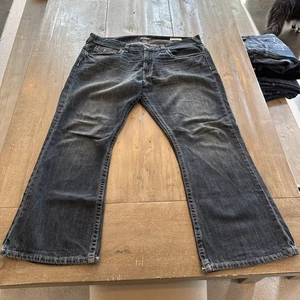 Guess Relaxed Boot Rancho Fit Denim Mens 40x30 Blue Jeans Flap Pocket - Picture 1 of 8