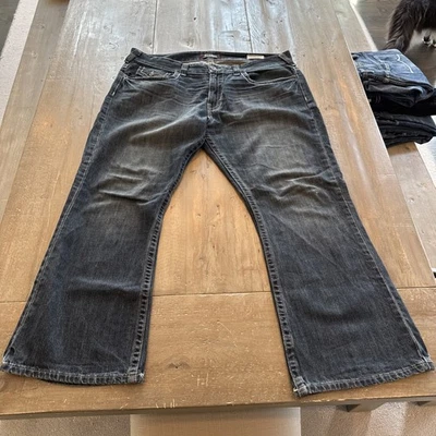 Guess Relaxed Boot Rancho Fit Denim Mens 40x30 Blue Jeans Flap Pocket - Image 1 of 4