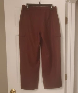 Eileen Fisher 100% Wolle Cargohose Burgund Größe PS Petite Small - Bild 1 von 10