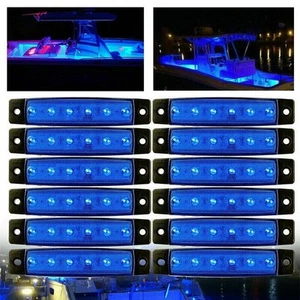 Energy saving Blue LED Boat Deck Courtesy Lights 12 Pcs Easy Installation - Picture 1 of 8