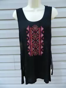 Camiseta sin mangas Maurices para mujer talla L corbatas a los lados diseño rojo, rosa, púrpura - Imagen 1 de 11