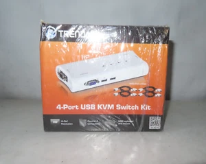 NEW TRENDnet 4-Port USB KVM Switch Kit,VGA and USB Connections TK-407K - Picture 1 of 3