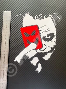 JOKER GESICHT AUFKLEBER AUFKLEBER FENSTER STOßSTANGE AUTO VAN 200x150mm Glanz Weiß & Rot - Bild 1 von 10