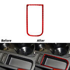 Red Carbon Fiber Gear Shift Storage Box Panel Cover For Volkswagen Tiguan 13-17