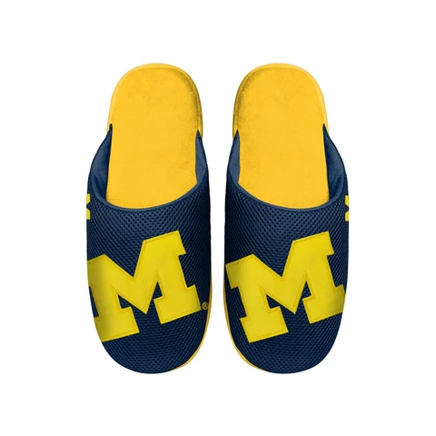 Michigan Wolverines 2022 NCAA Men's Big Logo Mesh Slide on Slipper FREE SHIP Cover