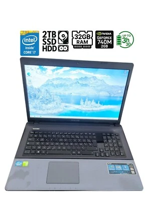 Pc portable Asus 18,4" i7 / 32 Go / SSD 1 To + HDD 1 To / GT 740M - Photo 1/4