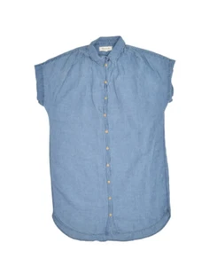 Madewell Dress Womens M Linen Shirt Button Front Lightweight Denim Chambray - Picture 1 of 6