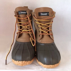 Gander Mountain Leather Duck Boots 5 Eyes Lace Up Brown Women’s Size 6 NWT - Picture 1 of 11