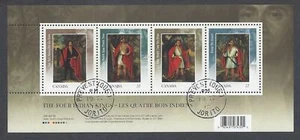 2010 Four Indian Kings Souvenir Sheet CDS Cancel USED - Picture 1 of 1