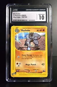 Pokémon TCG - MACHOKE - 38/144 - E-CARD SERIES: SKYRIDGE (2003) - CGC 10 MINT - Picture 1 of 2