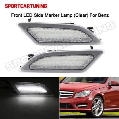 LED Bumper Side Marker Lights For 12-14 Mercedes Benz W204 C250 C300 C350C-Class - Image 1 of 4