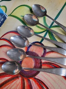 Vintage 6x Nickel Stainless Teaspoons - Picture 1 of 7